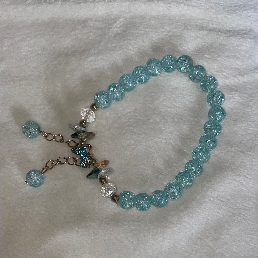 Blue beaded bracelet